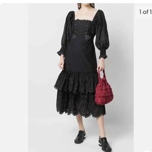 Love Shack Fancy | Toulon Broderie Square-Neck Midi Dress